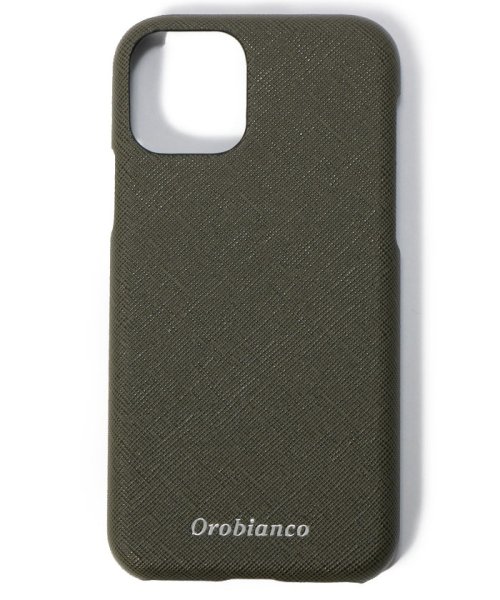 Orobianco（Smartphonecase）(オロビアンコ（スマホケース）)/サフィアーノ調” PU Leather Back Case(iPhone 11Pro)/KHAKI