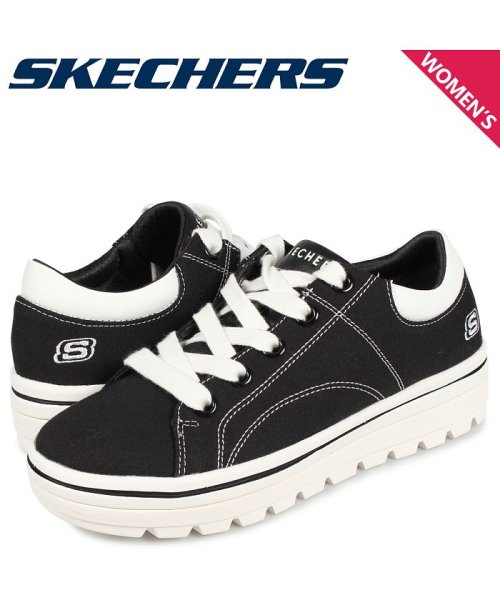 スケッチャーズ Skechers ストリートクリート スニーカー レディース 厚底 Street Cleat Bring It Back ブラック 黒 7410 スケッチャーズ Skechers Magaseek