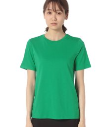 BENETTON (women)(ベネトン（レディース）)/クルーネック裾ロゴ刺繍半袖Tシャツ・カットソー/グリーン