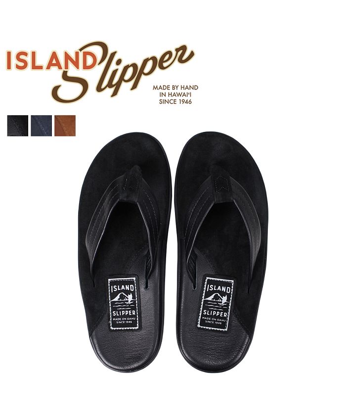 ISLAND SLIPPER レザートングサンダル black