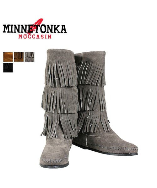 MINNETONKA(ミネトンカ)/ミネトンカ MINNETONKA カーフ ハイ 3レイヤー ブーツ CALF HI 3－LAYER FRINGE BOOTS レディース/GREY