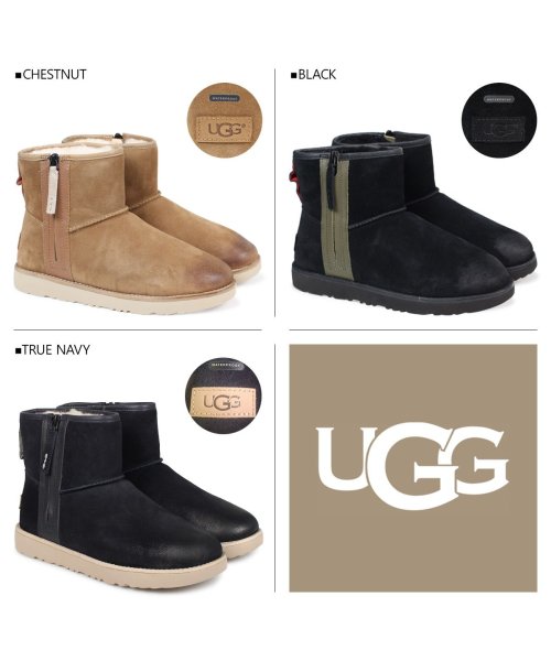 Ugg アグ クラシック ミニ ムートンブーツ メンズ Mens Classic Mini Zip Waterproof シープスキン スエード アグ Ugg Magaseek