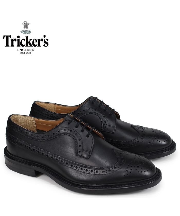 トリッカーズ Trickers ウイングチップ シューズ Richard 5ワイズ メンズ ブラック 5164 トリッカーズ Tricker S Magaseek