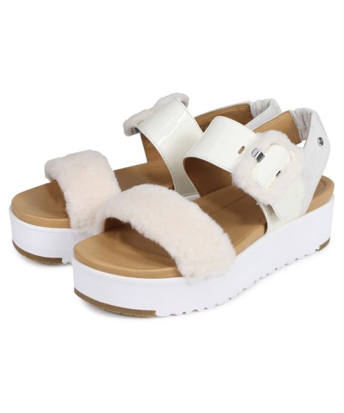 クーポン開催中 Ugg アグ サンダル ストラップサンダル フラッフチェラ レディース Womens Fluffchella Sandal ブラック ホワイト 黒 白 1099 アグ Ugg Magaseek