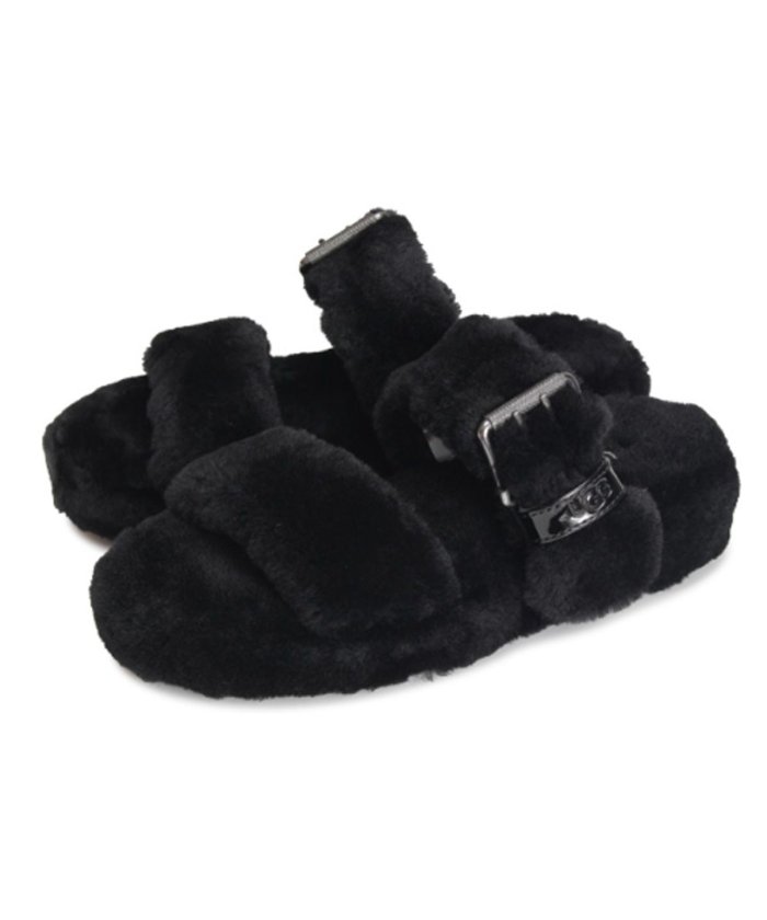 Ugg アグ サンダル コンフォートサンダル ファズ イヤー レディース 厚底 Womens Fuzz Yeah ブラック グレー パープル ピンク 黒 110 アグ Ugg Magaseek