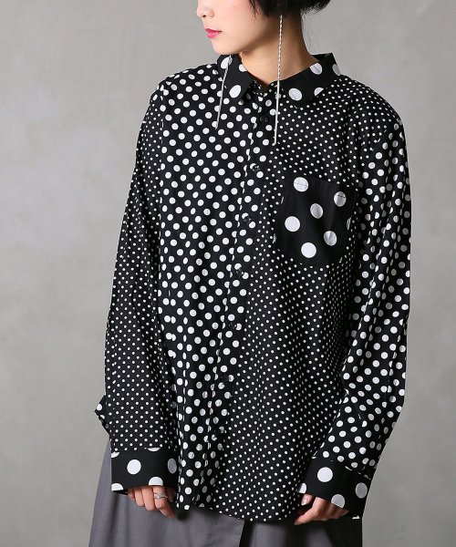 セール N Orアシンメトリードット柄シャツ オシャレウォーカー Osharewalker Magaseek セール N Orアシンメトリードット柄シャツ オシャレウォーカー Osharewalker Magaseek