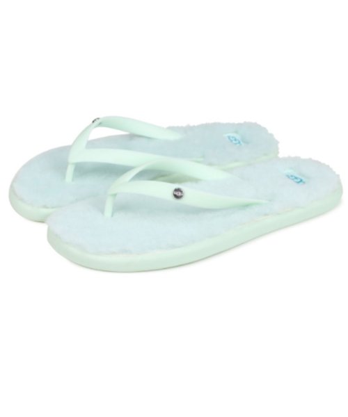 UGG(UGG)/UGG アグ サンダル ビーチサンダル フラッフィー 2 レディース ファー WOMENS FLUFFIE 2 FLIP FLOP ブラック グレー ライト グ/水色