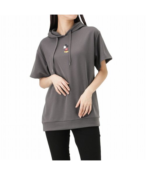 MAC HOUSE(women)(マックハウス（レディース）)/Disney ディズニー Tシャツパーカ 0283－9911/グレー