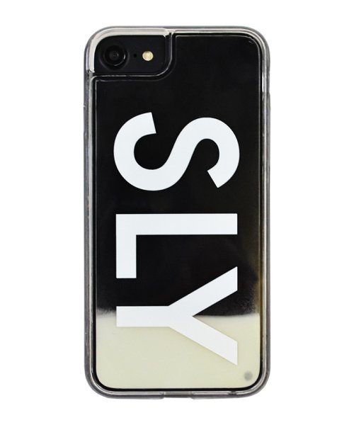 SLY(スライ)/iphone se3 ケース iphone se2 ケース iphone8/7 スライ SLY logo/白×黒 ネオンサンドケース アイフォンケース/白×黒