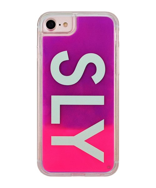 SLY(スライ)/iphone se3 ケース iphone se2 ケース iphone8/7 スライ SLY logo/ピンク×紫 ネオンサンドケース アイフォンケース/ピンク×紫