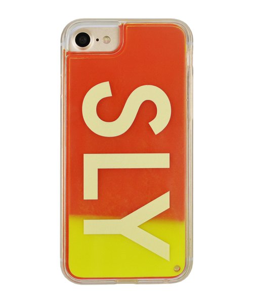 SLY(スライ)/iphone se3 ケース iphone se2 ケース iphone8/7 スライ SLY logo/黄×赤 ネオンサンドケース アイフォンケース/黄×赤