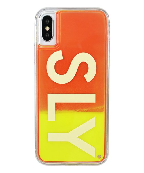 SLY(スライ)/iphone ケース iphonex iphonexs スライ SLY logo/黄×赤 ネオンサンドケース アイフォンケース スマホケース/黄×赤