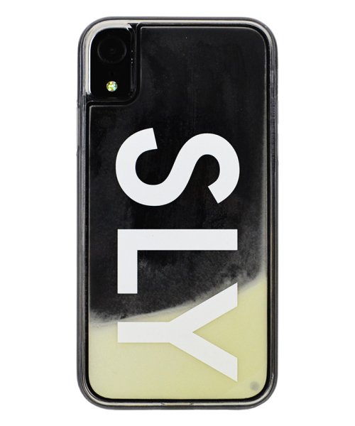 SLY(スライ)/iphone ケース iPhoneXR スライ SLY logo/白×黒 ネオンサンドケース アイフォンケース スマホケース iphonexr/白×黒