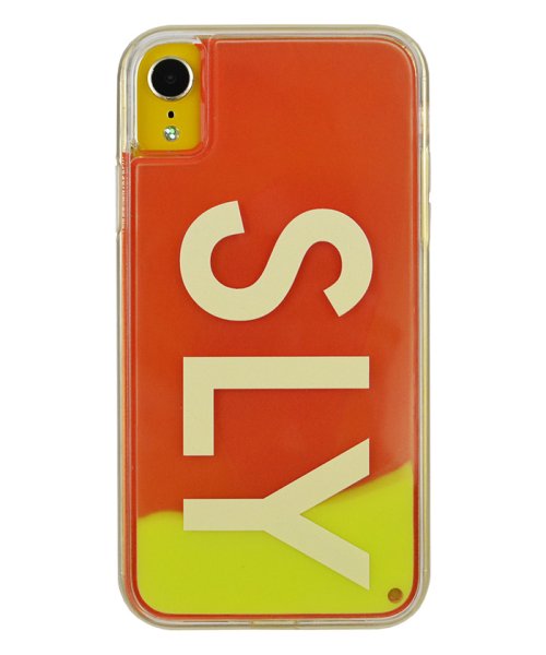 SLY(スライ)/iphone ケース iPhoneXR スライ SLY logo/黄×赤 ネオンサンドケース アイフォンケース スマホケース iphonexr/黄×赤