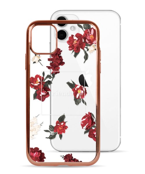 rienda(リエンダ)/iPhone11 ケース リエンダ rienda メッキクリアケース Red Flower レッド スマホケース iphone11 ケース iphonexr/レッド