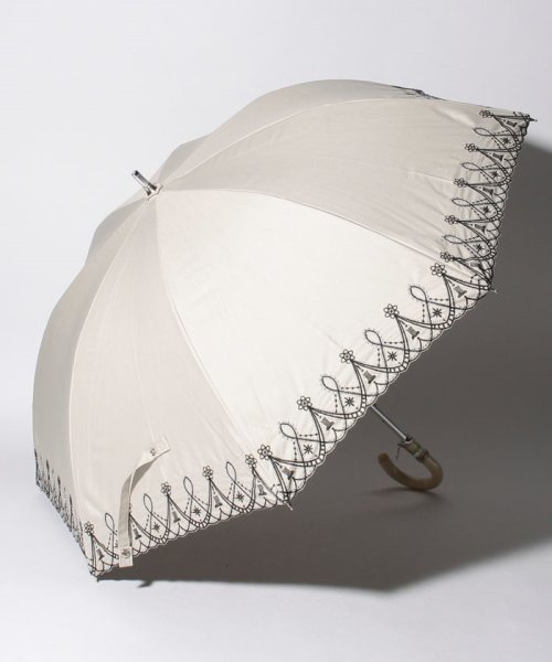 LANVIN Collection(umbrella)(ランバンコレクション（傘）)/LANVIN COLLECTION 晴雨兼用傘 "レースラメ刺繍"/キャメル