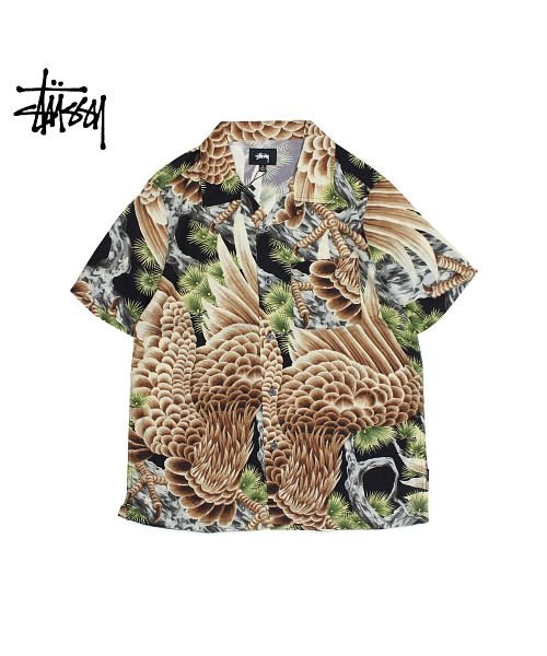クーポン ステューシー Stussy シャツ メンズ 半袖 Big Falcon Shirt ブラック 黒 ステューシー Stussy Magaseek