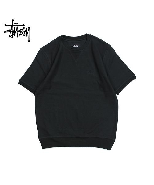 クーポン ステューシー Stussy スウェット トレーナー メンズ 半袖 クルーネック Stock S Sl Terry Crew ブラック 黒 1168 ステューシー Stussy Magaseek
