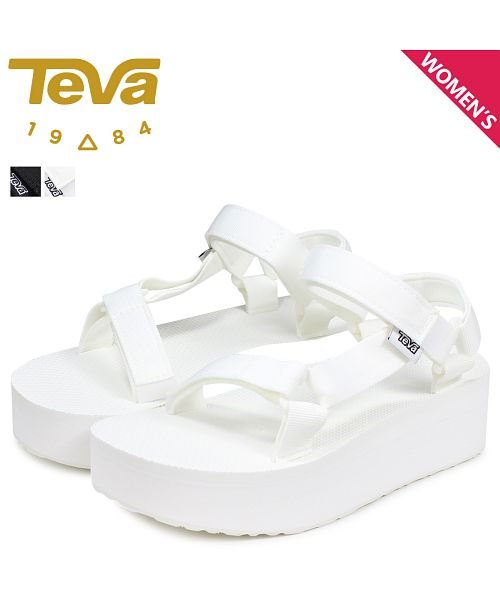 TEVA(テバ)/Teva テバ サンダル レディース 厚底 フラットフォーム ユニバーサル W FLATFORM UNIVERSAL スポーツサンダル ビーチサンダル ブラック/ホワイト