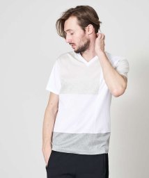 5351POURLESHOMMES(5351POURLESHOMMES)/アリオリティ・マルチブロック 半袖Tシャツ/ホワイト