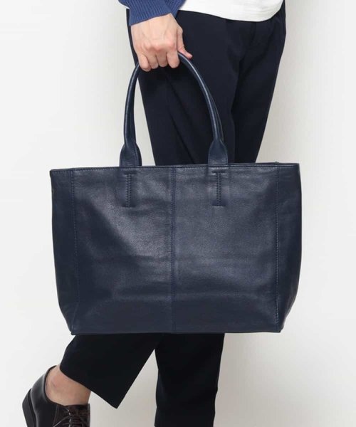 a.v.v (MEN)(アー・ヴェ・ヴェメンズ)/【オンオフ兼用】レザートートBAG[WEB限定サイズ]/ネイビー