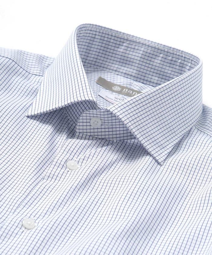 セール ｒｇ グラフチェックセミワイドシャツ 503036707 ナノ