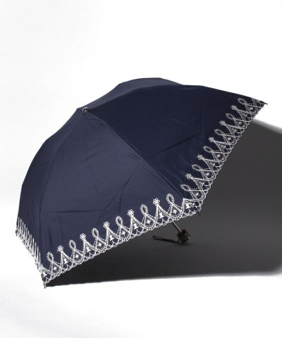 LANVIN COLLECTION 晴雨兼用折りたたみ傘 "レースラメ刺繍"