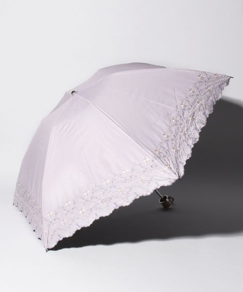 LANVIN Collection(umbrella)(ランバンコレクション（傘）)/LANVIN COLLECTION 晴雨兼用折りたたみ傘 "裾花刺繍”/ペールピンク