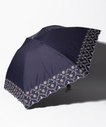 LANVIN Collection(umbrella)(ランバンコレクション（傘）)/LANVIN COLLECTION 晴雨兼用折りたたみ傘 "裾花刺繍”/ディープブルー