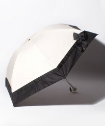 LANVIN en Bleu(umbrella)(ランバンオンブルー（傘）)/LANVIN en Bleu 晴雨兼用折りたたみ傘 "切り継ぎ ビジューリボン"/ベージュ