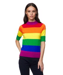 BENETTON (women)(ベネトン（レディース）)/ハイネック半袖ニット・セーター/レインボー