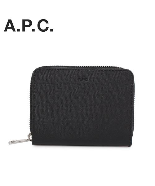 A.P.C.(アーペーセー)/A.P.C. アーペーセー 財布 二つ折り メンズ EMMANUEL ZIP WALLET ブラック 黒 PXBJQ－H63087 [1/21 新入荷]/ブラック