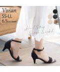 Vivian/6.5cmヒールストラップシンプルキレイめサンダル/503041282