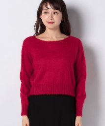 BENETTON (women)(ベネトン（レディース）)/モヘア混ラウンドネック短丈・セーター/レッド