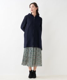 Leilian(レリアン)/【特別提供品】フーデットジップコート/ネイビー