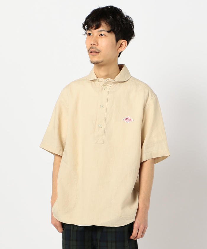 【DANTON/ダントン】リネン丸襟半袖シャツ #JD－3569 KLS
