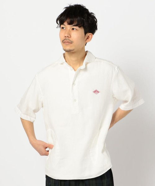 GLOSTER(GLOSTER)/【DANTON/ダントン】リネン丸襟半袖シャツ #JD－3569 KLS/ホワイト
