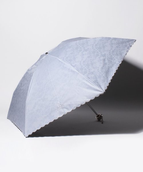 LANVIN Collection(umbrella)(ランバンコレクション（傘）)/LANVIN COLLECTION 晴雨兼用折りたたみ傘 ”刺繍 ジャガードレース”/ライトグレー