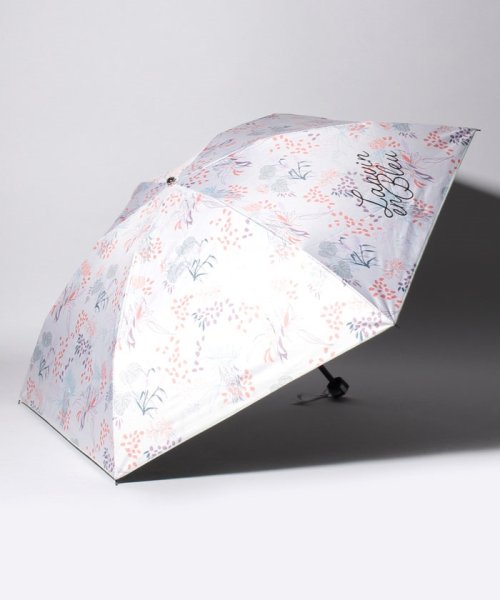 LANVIN en Bleu(umbrella)(ランバンオンブルー（傘）)/LANVIN en Bleu 晴雨兼用折りたたみ傘 "フラワー オーバーロック"/オフホワイト