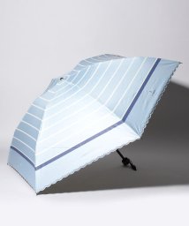 LANVIN en Bleu(umbrella)(ランバンオンブルー（傘）)/LANVIN en Bleu 晴雨兼用折りたたみ傘 "ボーダー リボン"/ペールスカイ