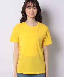 BENETTON (women)(ベネトン（レディース）)/クルーネック裾ロゴ刺繍半袖Tシャツ・カットソー/イエロー