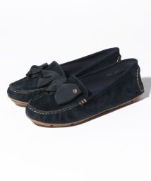 LANVIN en Bleu (SHOES)(ランバンオンブルー（シューズ）)/リボンモチーフソフトモカシン/ネイビースエード