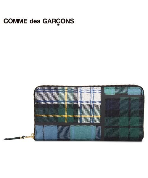 コムデギャルソン Comme Des Garcons 財布 長財布 メンズ レディース ラウンドファスナー 本革 タータンチェック Tartan Patchwo コムデギャルソン Commedesgarcons Magaseek