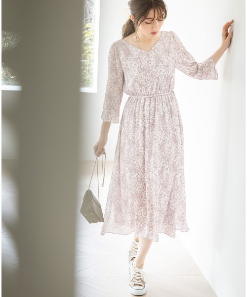 トッコクローゼット Tocco Closet ウエストりぼん付きフラワープリントワンピース Magaseek トッコクローゼット Tocco Closet ウエストりぼん付きフラワープリントワンピース Magaseek