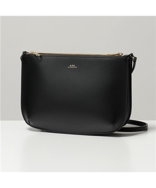 A.P.C.(アーペーセー)/【APC A.P.C.(アーペーセー)】PXBGO F61404 Sarah レザー ショルダーバッグ ポシェット LZZ/NOIR 鞄 レディース /ブラック