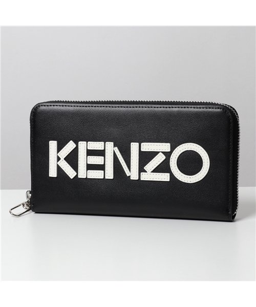 KENZO(ケンゾー)/【KENZO(ケンゾー)】5PM505 L46 99 LONG ZIP WALLET レザー ラウンドファスナー 長財布 小銭入れ付き ロゴ メンズ/ブラック