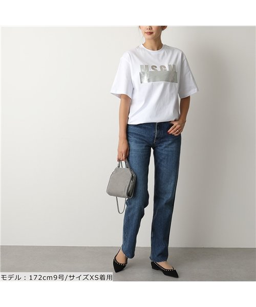 MSGM(MSGM)/【MSGM(エムエスジーエム)】2641 2841 MDM180 カラー2色 半袖 Tシャツ カットソー クルーネック 丸首 レディース/ホワイト