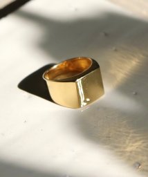 MAISON mou(メゾンムー)/【YArKA/ヤーカ】rectangle plain ring[reck]/プレーン四角リング[レック]/ゴールド