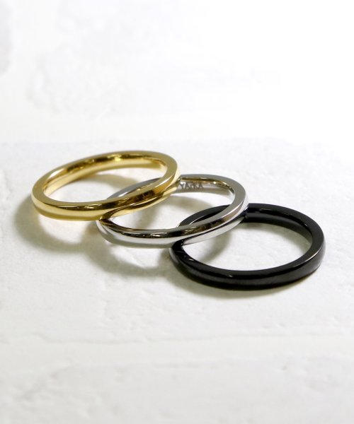 MAISON mou(メゾンムー)/【YArKA/ヤーカ】stainless series simple2mm ring/ステンレスシンプル2ミリリング/ブラック
