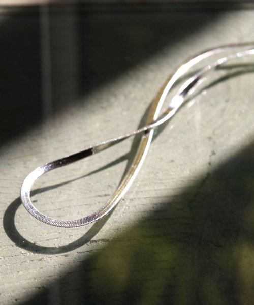 MAISON mou(メゾンムー)/【YArKA/ヤーカ】silver925 simple flat necklace[SNK]/シンプルフラットネックレス(チョーカー） 4mm/シルバー